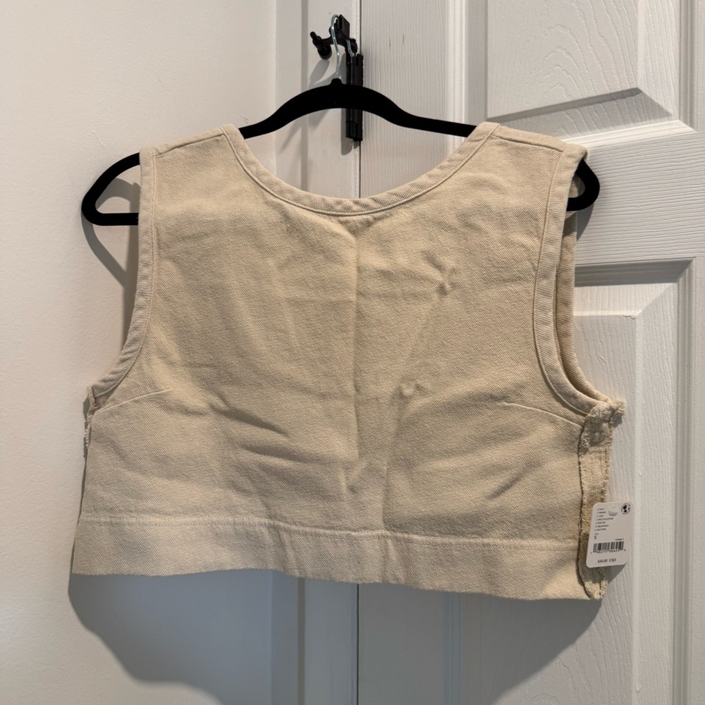 Free People Canvas Crop Top- WET PLASTER